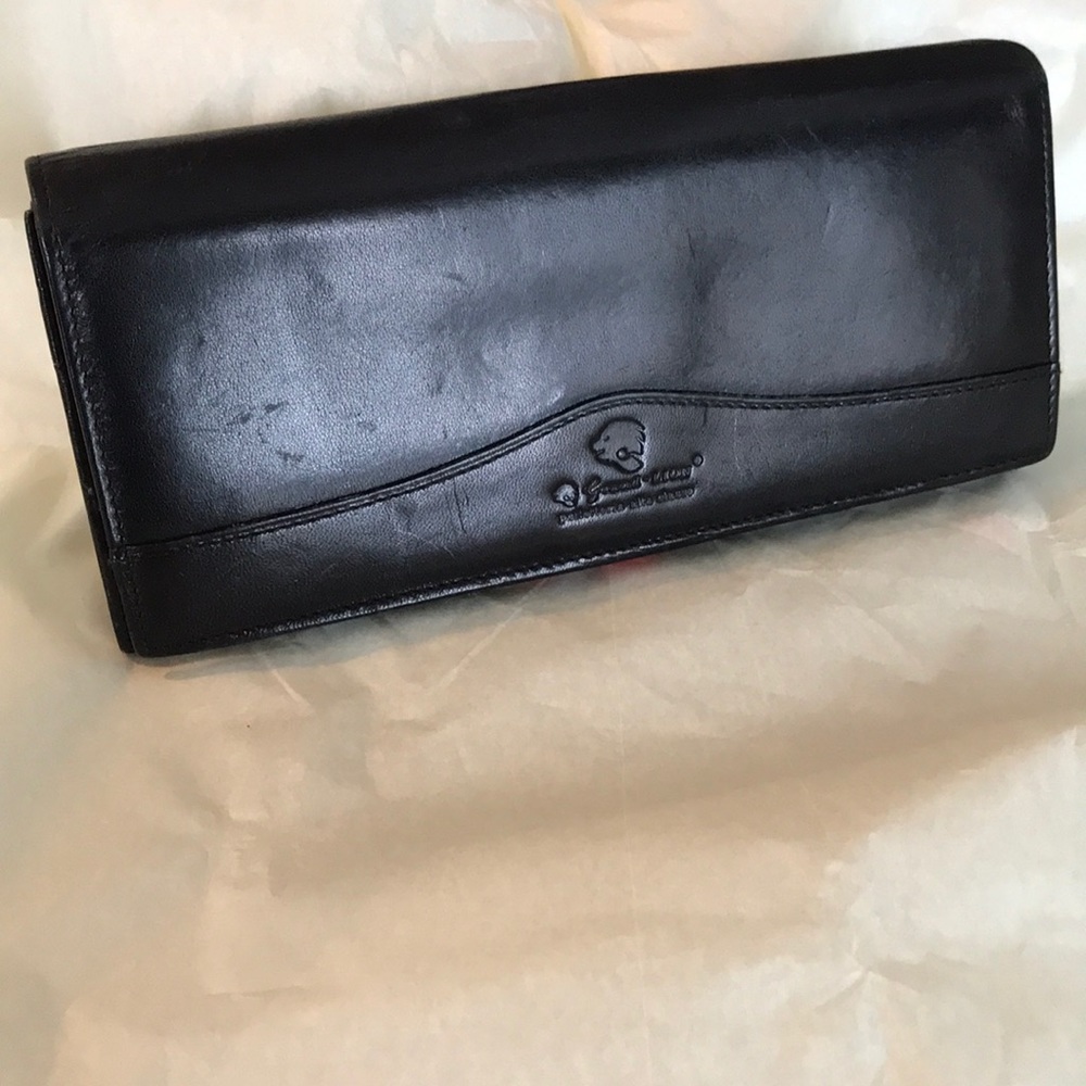 Grand Lion Leather Wallet Black 7 x 3 1/2” vintage